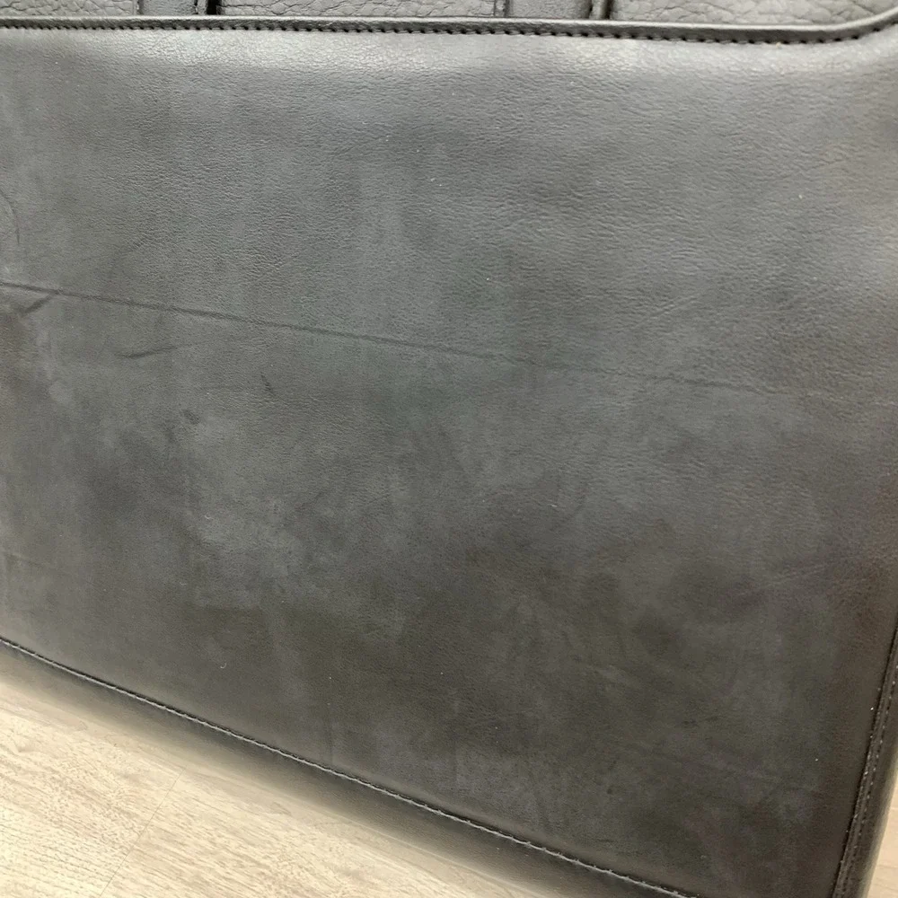 Avenues‎ Portfolio Briefcase Bag Black Faux Leather Retractable Handle Travel